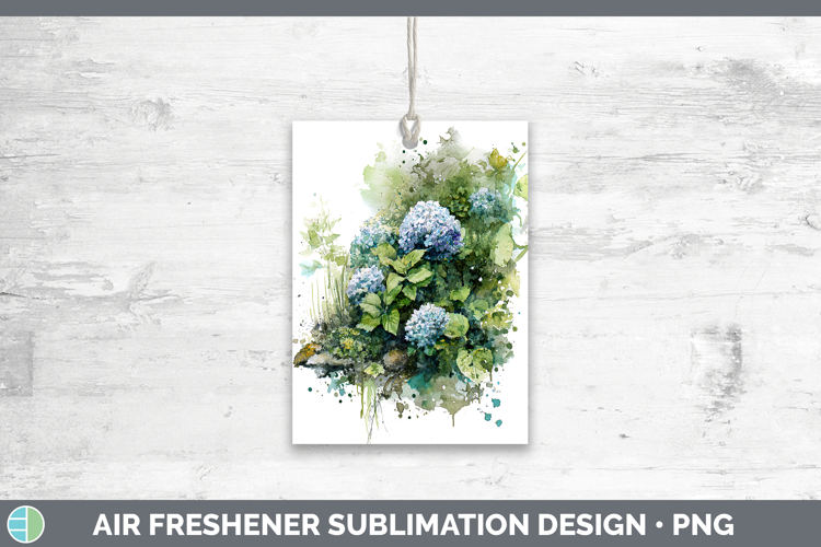 Hydrangea Flowers 01 Sketch Air Freshener Sublimation Design