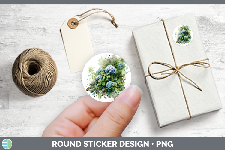 Hydrangea Flowers 01 Sketch Stickers Design