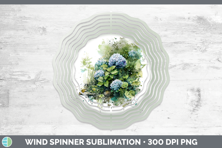 Hydrangea Flowers 01 Sketch Wind Spinner Sublimation Design
