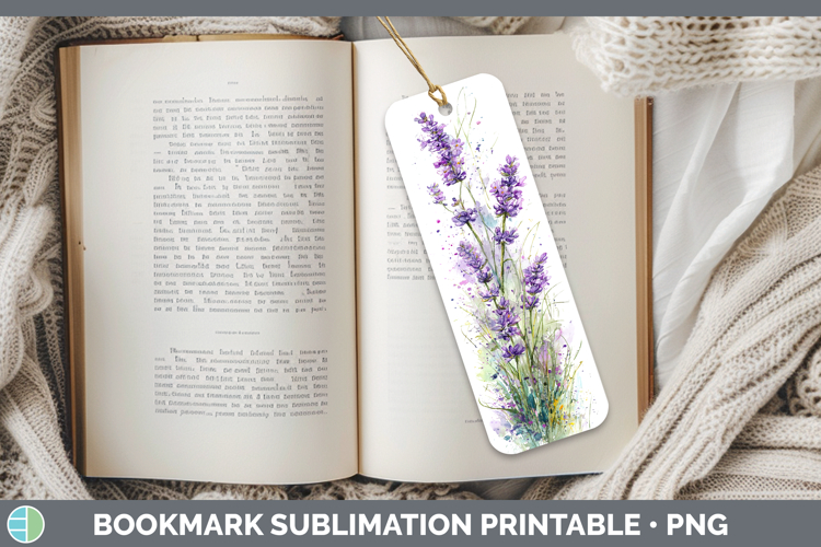 Lavender Flowers 01 Sketch Bookmark Sublimation Design