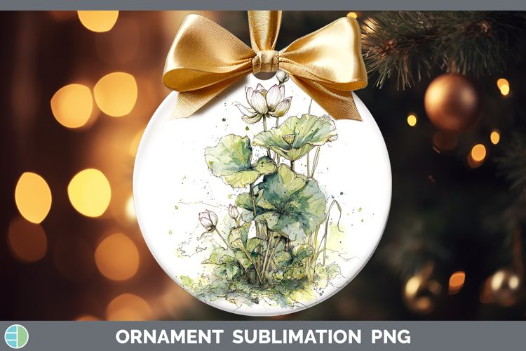 Lotus Flowers 01 Sketch Ornament Sublimation Design