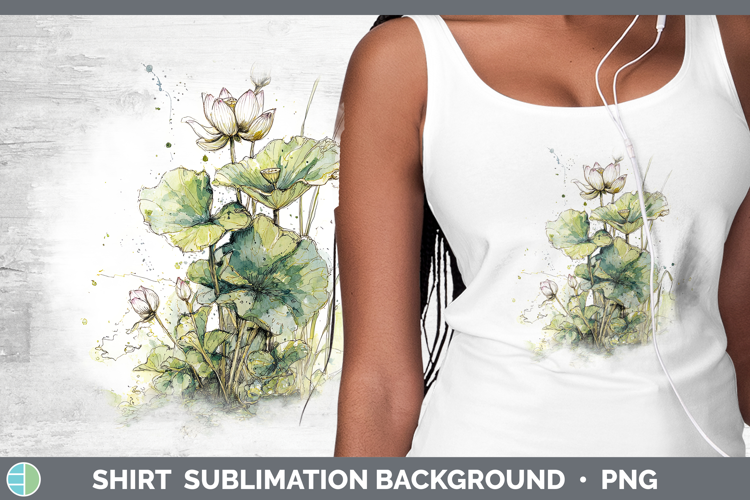 Lotus Flowers 01 Sketch Shirt Sublimation Design