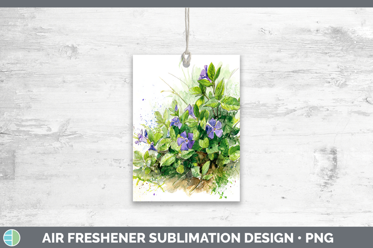 Periwinkle Flowers 01 Sketch Air Freshener Sublimation Desig