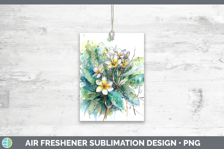 Plumeria Flowers 01 Sketch Air Freshener Sublimation Design