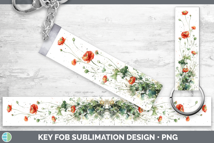 Ranunculus Flowers 01 Sketch Key Fob Sublimation Design