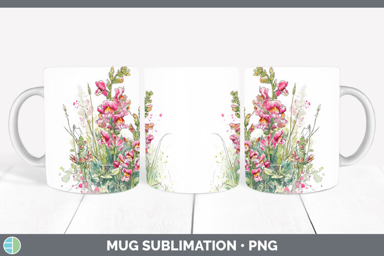 GorgeousFlowers 01 Sketch Mug Wrap design.