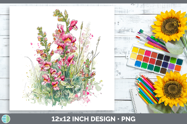 Snapdragon Flowers 01 Sketch Paper Backgrounds Design