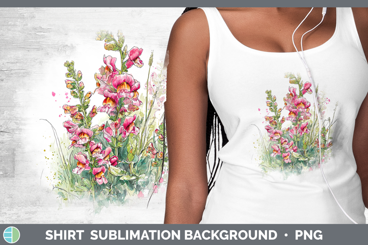 Snapdragon Flowers 01 Sketch Shirt Sublimation Design