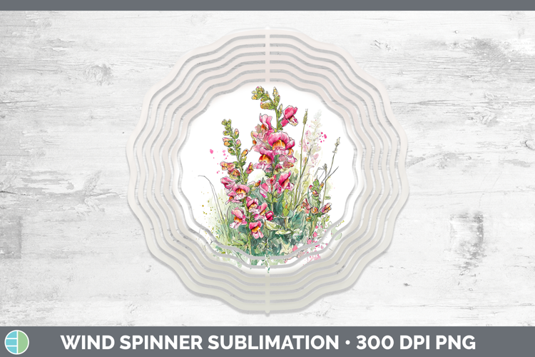 Snapdragon Flowers 01 Sketch Wind Spinner Sublimation Design
