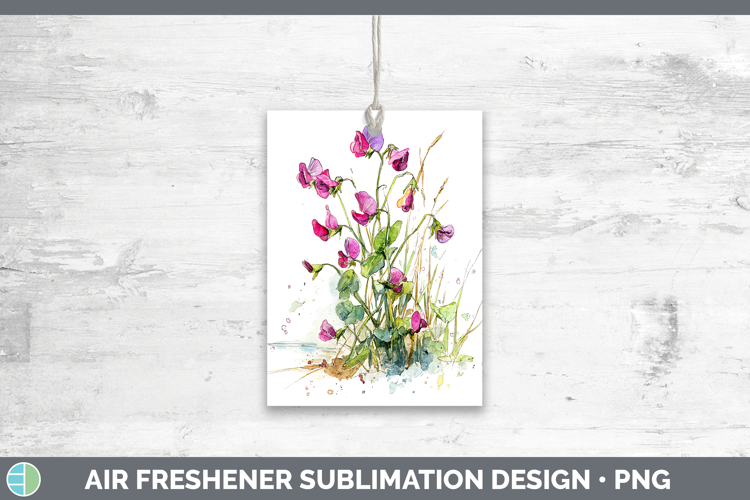 Sweet Pea Flowers 01 Sketch Air Freshener Sublimation Design