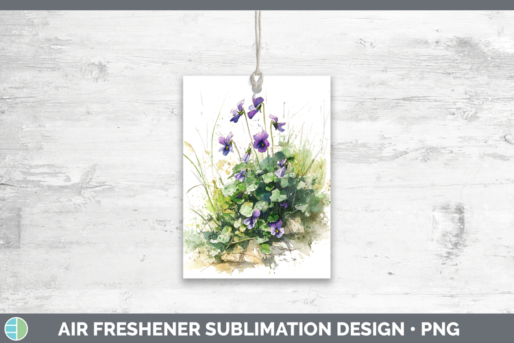 Violet Flowers 01 Sketch Air Freshener Sublimation Design