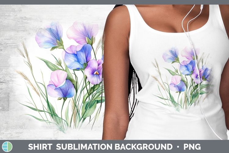 Flowers 01 Sweet Pea Shirt Sublimation Sublimation Backgroun