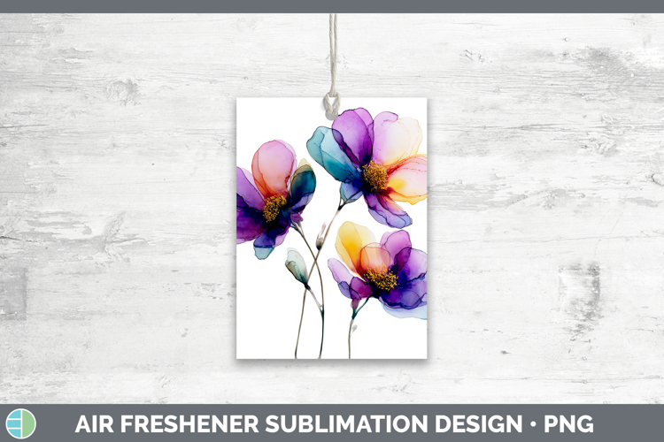Anemone Flowers 02 Alcohol Ink Air Freshener Sublimation Des