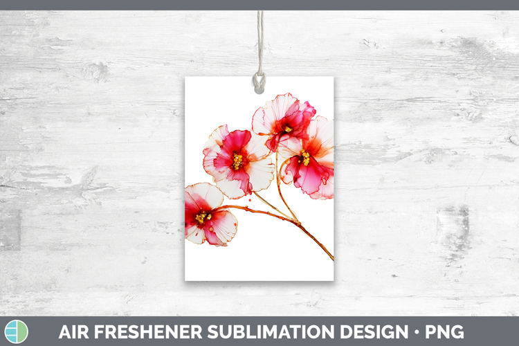 Begonia Flowers 02 Alcohol Ink Air Freshener Sublimation Des