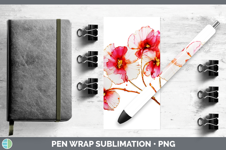 Begonia Flowers 02 Alcohol Ink Pen Wrap Sublimation Design