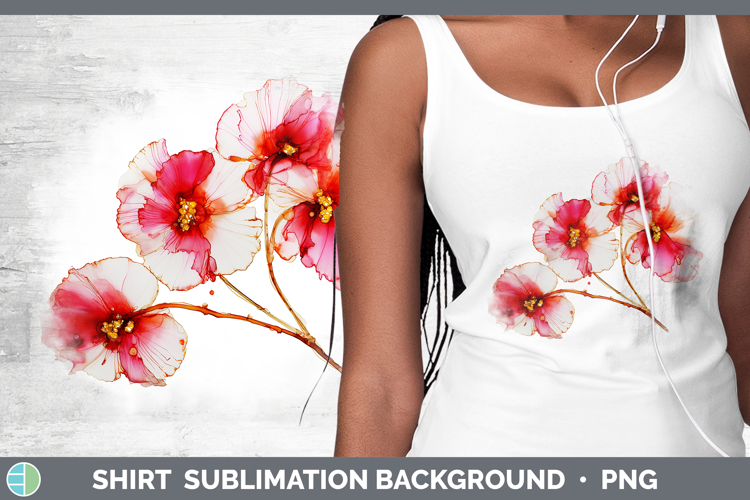 Begonia Flowers 02 Alcohol Ink Shirt Sublimation Design