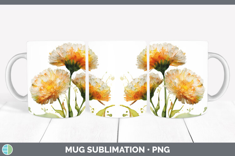 GorgeousFlowers 02 Alcohol Ink Mug Wrap design.