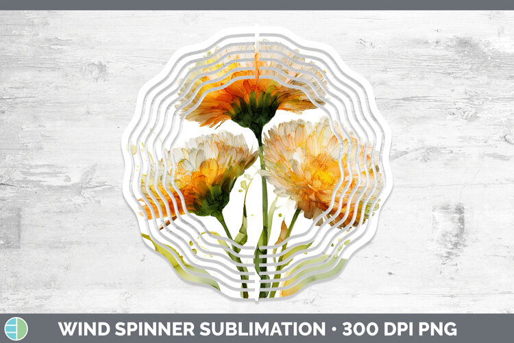 GorgeousFlowers 02 Alcohol Ink Wind Spinner design.