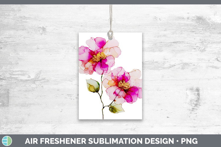 Camellia Flowers 02 Alcohol Ink Air Freshener Sublimation De