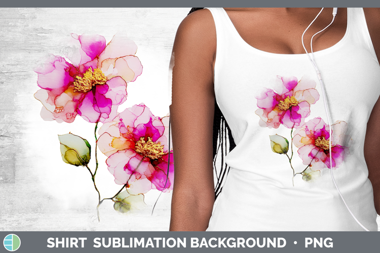 Camellia Flowers 02 Alcohol Ink Shirt Sublimation Design