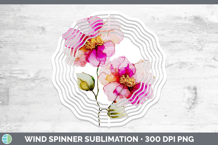 GorgeousFlowers 02 Alcohol Ink Wind Spinner design.