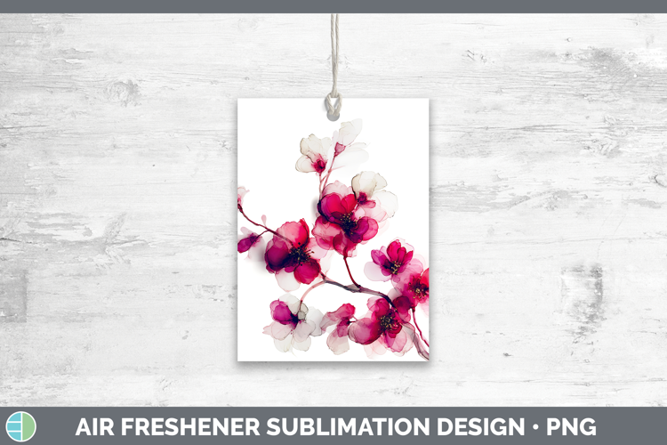 Cherry Blossom Flowers 02 Alcohol Ink Air Freshener Sublimat