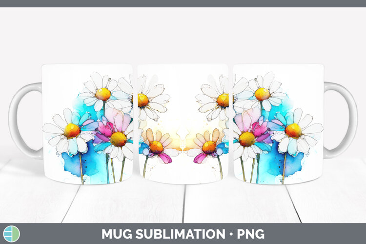 GorgeousFlowers 02 Alcohol Ink Mug Wrap design.