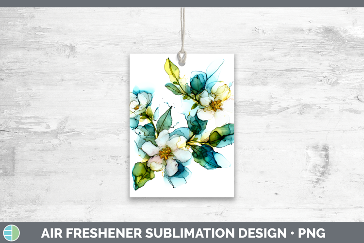 Gardenia Flowers 02 Alcohol Ink Air Freshener Sublimation De
