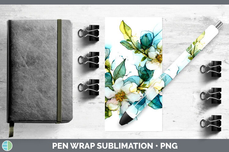 GorgeousFlowers 02 Alcohol Ink Pen Wrap design.