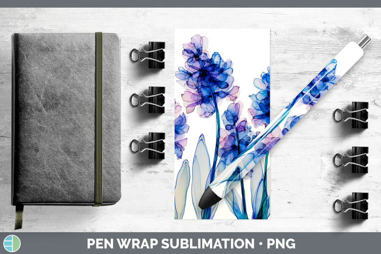 Hyacinth Flowers 02 Alcohol Ink Pen Wrap Sublimation Design