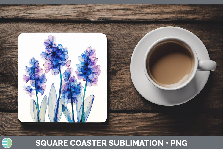 Hyacinth Flowers 02 Alcohol Ink Square Coaster Sublimation D