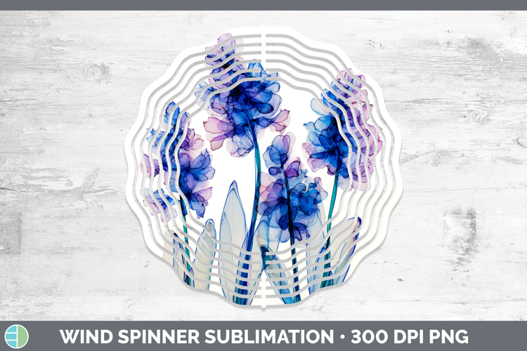 Hyacinth Flowers 02 Alcohol Ink Wind Spinner Sublimation Des