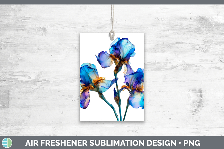 Iris Flowers 02 Alcohol Ink Air Freshener Sublimation Design