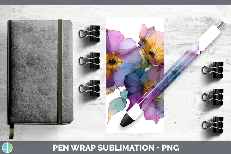 Petunia Flowers 02 Alcohol Ink Pen Wrap Sublimation Design