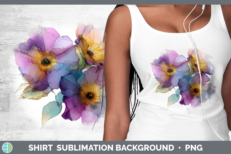 Petunia Flowers 02 Alcohol Ink Shirt Sublimation Design