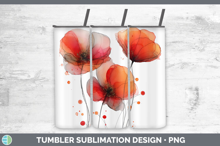 GorgeousFlowers 02 Alcohol Ink Tumbler design.