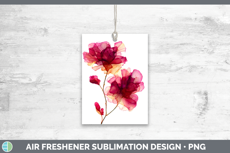 Rose Flowers 02 Alcohol Ink Air Freshener Sublimation Design