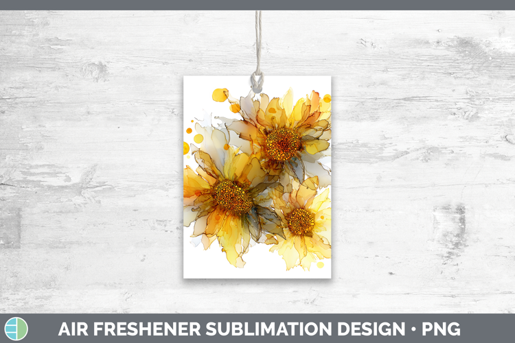 Sunflower Flowers 02 Alcohol Ink Air Freshener Sublimation D