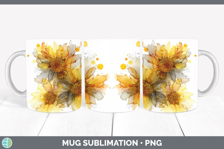 GorgeousFlowers 02 Alcohol Ink Mug Wrap design.