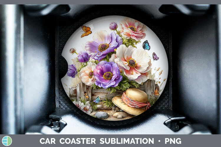 GorgeousFlowers 02 Bandana Summer Car Coaster design.