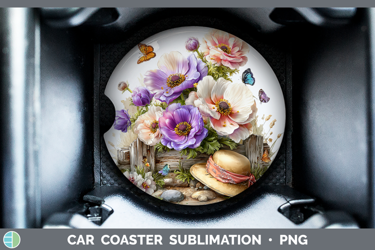 Flowers 02 Bandana Summer Anemone Car Coaster Sublimation D