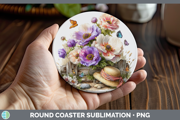 Flowers 02 Bandana Summer Anemone Round Coaster Sublimation