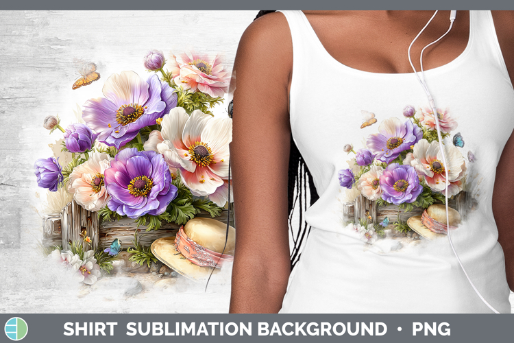 Flowers 02 Bandana Summer Anemone Shirt Sublimation Backgrou