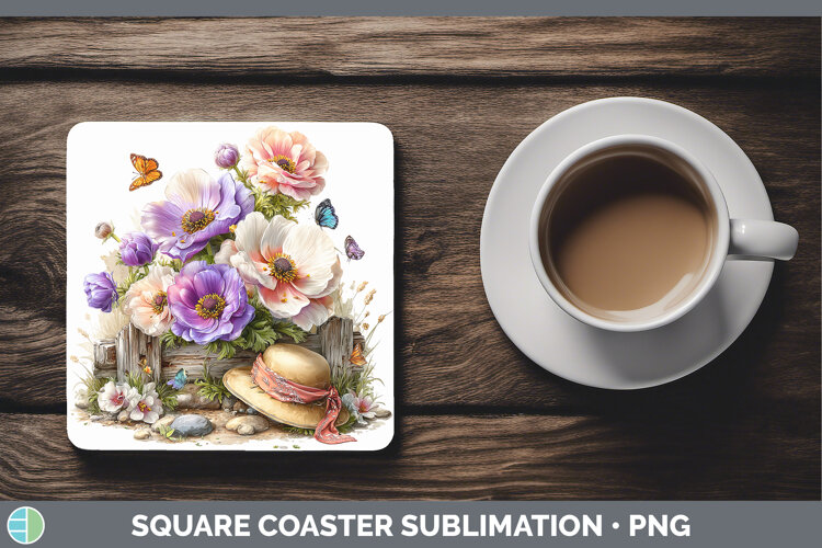 GorgeousFlowers 02 Bandana Summer Square Coaster design.