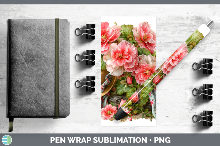Flowers 02 Bandana Summer Begonia Pen Wrap Sublimation Pen D