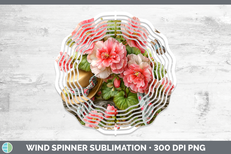 Flowers 02 Bandana Summer Begonia Wind Spinner Sublimation S