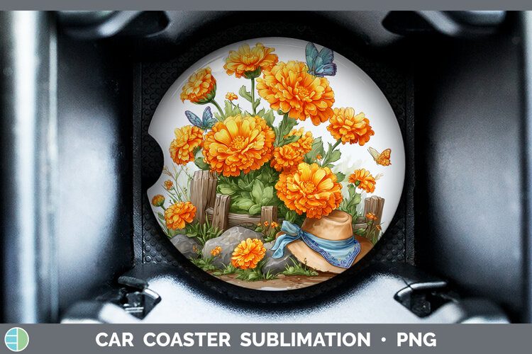 GorgeousFlowers 02 Bandana Summer Car Coaster design.