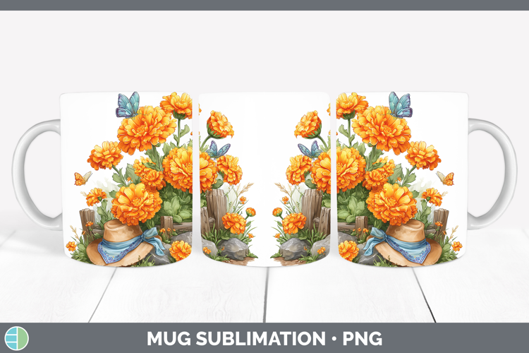 Flowers 02 Bandana Summer Calendula Mug Wrap Sublimation Cof