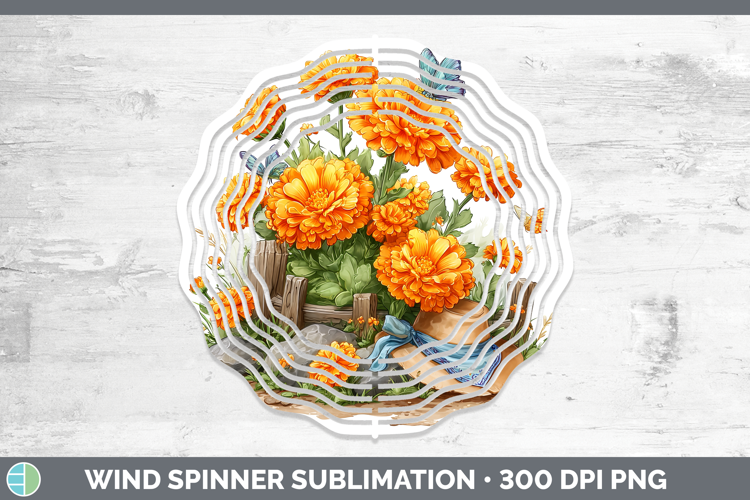 Flowers 02 Bandana Summer Calendula Wind Spinner Sublimation
