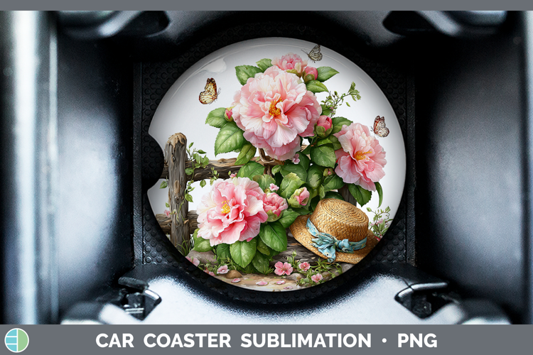 Flowers 02 Bandana Summer Camellia Car Coaster Sublimation